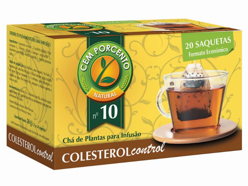 Chá Cem Porcento Nº10 Colesterol Control 20 Saquetas