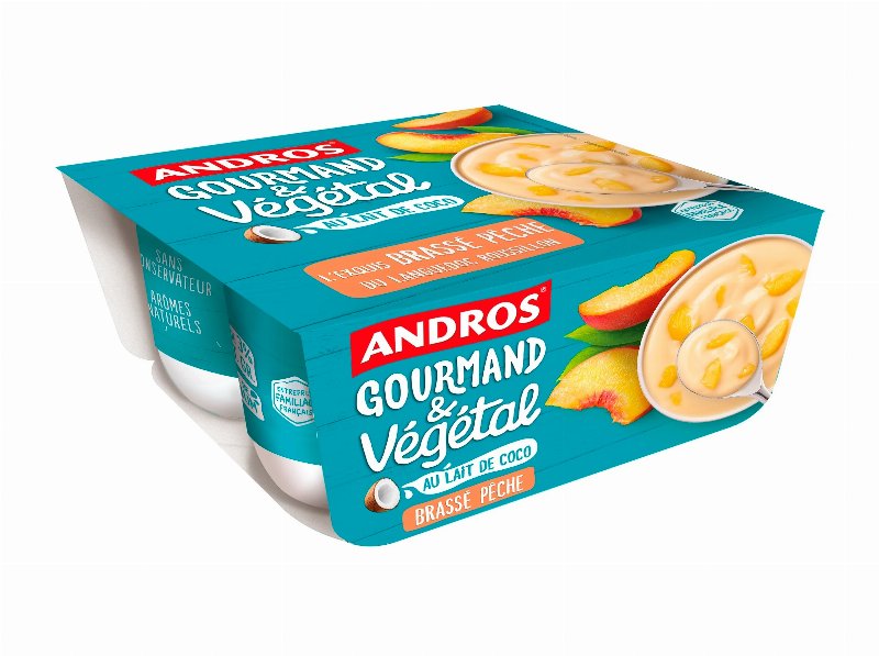 Vegegurte Andros Base De Coco C/Pêssego 4X100 g