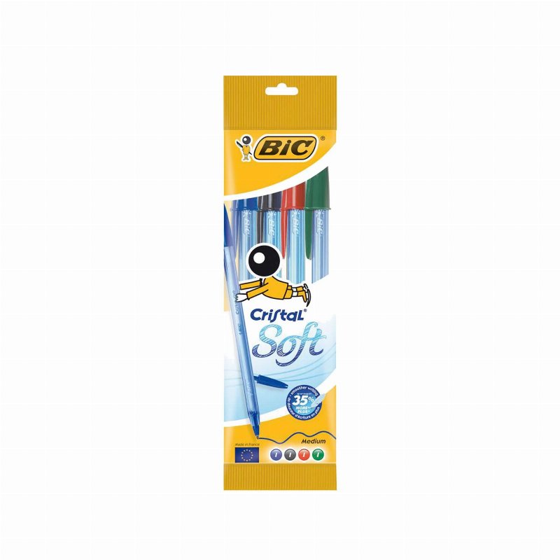 Bic Cristal Soft 4 Esferográficas Sortidas