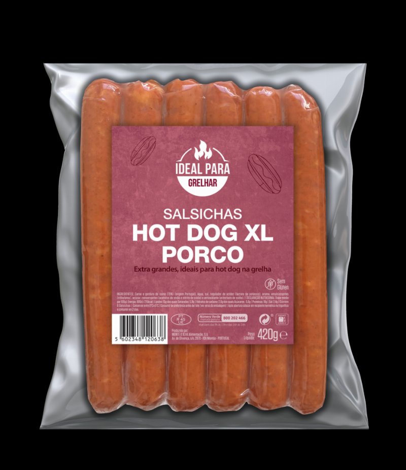 Salsicha Hot Dog Xl Ideal Para Grelhar Pingo Doce 0.42Kg