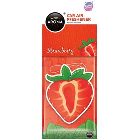 Ambientador Auto Pendurar Cartão Morango Aroma Car 1 Un