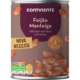 Feijão Manteiga Cozido Continente 420 gr (Peso Escorrido 260 gr)