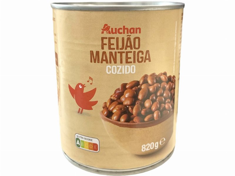 Feijão Manteiga Auchan Cozido 820(520)G