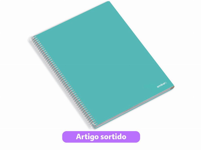 Caderno Espiral A4 School Ambar Multi Pautado E Quadriculado 120 Folhas Cores Sortidas
