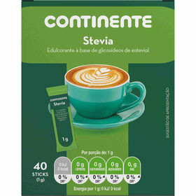 Adoçante Stevia 40 Sticks Continente 40 gr