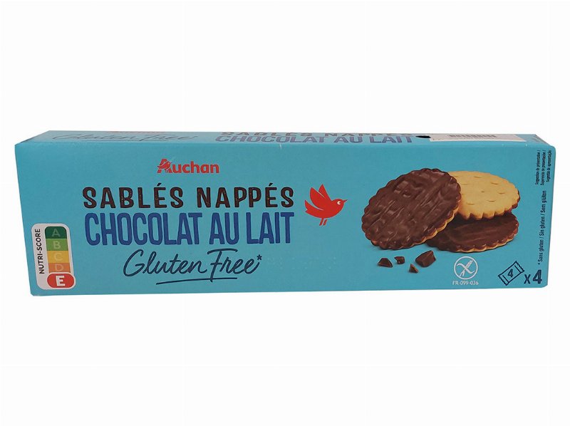 Bolachas Areadas Auchan Sem Glúten Chocolate De Leite 150 g