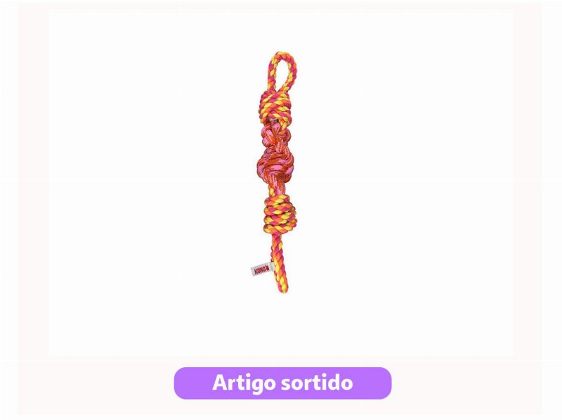 Brinquedo Para Cão Kong Rope Bunji Tamanho S Cores Sortidas