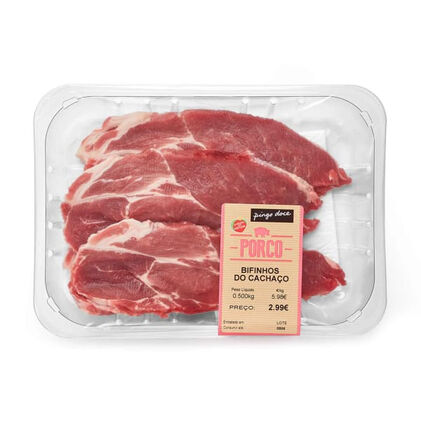 Bifinhos Do Cachaço De Porco Embalados Pingo Doce 0.6Kg