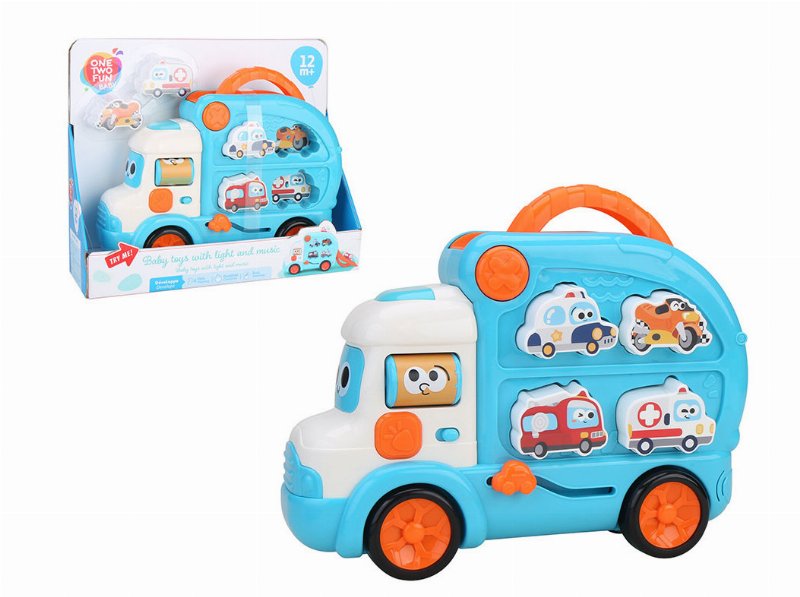 Carrinha Com Atividades One Two Fun Com Luz E Som 26.6X8.8X21.2Cm