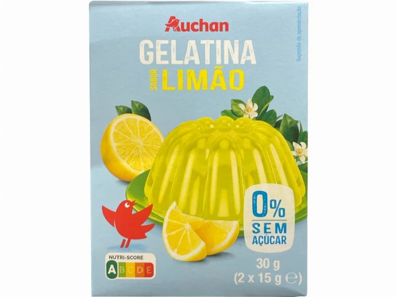 Gelatina Auchan Sem Açúcar Limão 2X15 g
