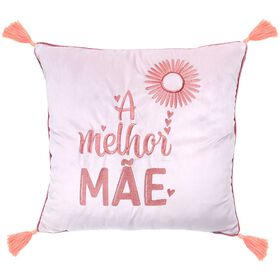 Almofada A Melhor Mãe 45X45X10Cm Rosa Kasa