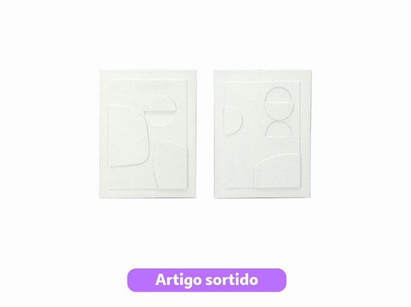 Tela Decorativa Actuel 3D Branco/Bege 30X40Cm Modelos Sortidos