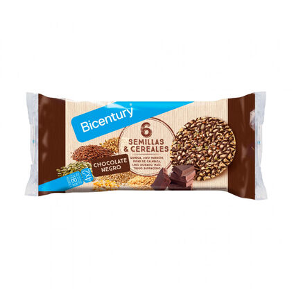 Tortitas De Chocolate Preto Com 6 Sementes E Cereais Bicentury 0.124Un