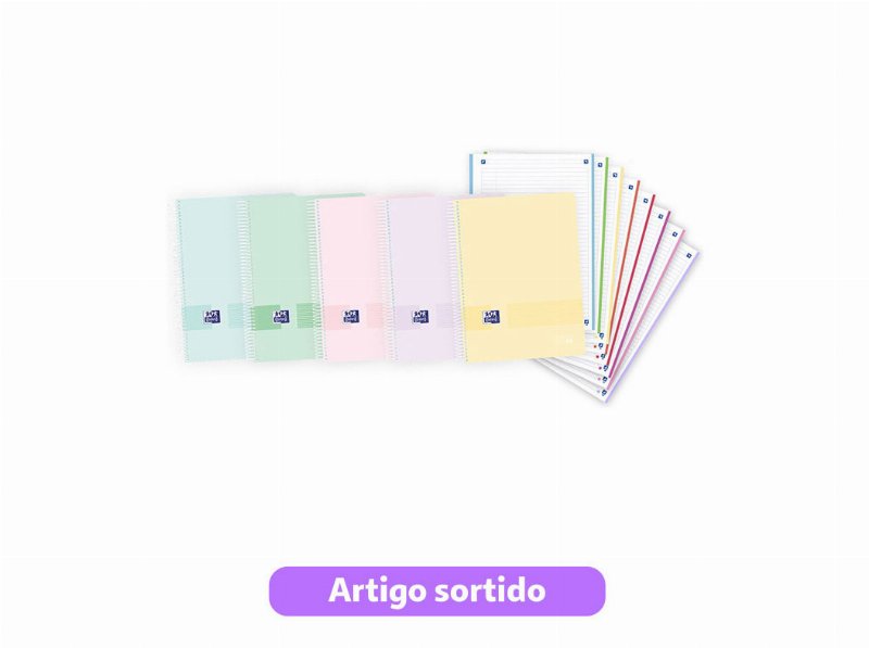 Caderno Espiral Oxford A4 Pautado 160 Folhas Live&Go Cores Sortidas