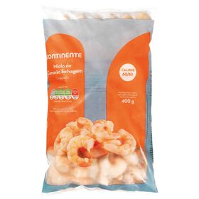 Miolo De Camarão Selvagem 60/80 Congelado Continente 400 gr