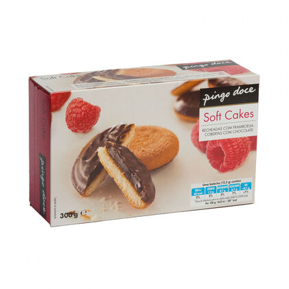 Bolachas Soft Cake Com Chocolate E Recheio De Framboesa Pingo Doce 0.3Kg