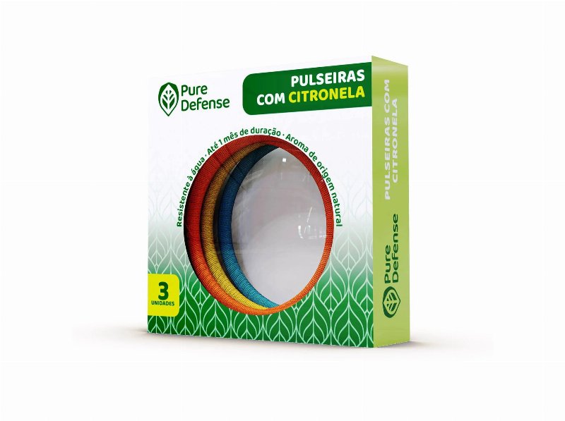 Pulseira Pure Defense Repelente Citronela Adulto 3Un