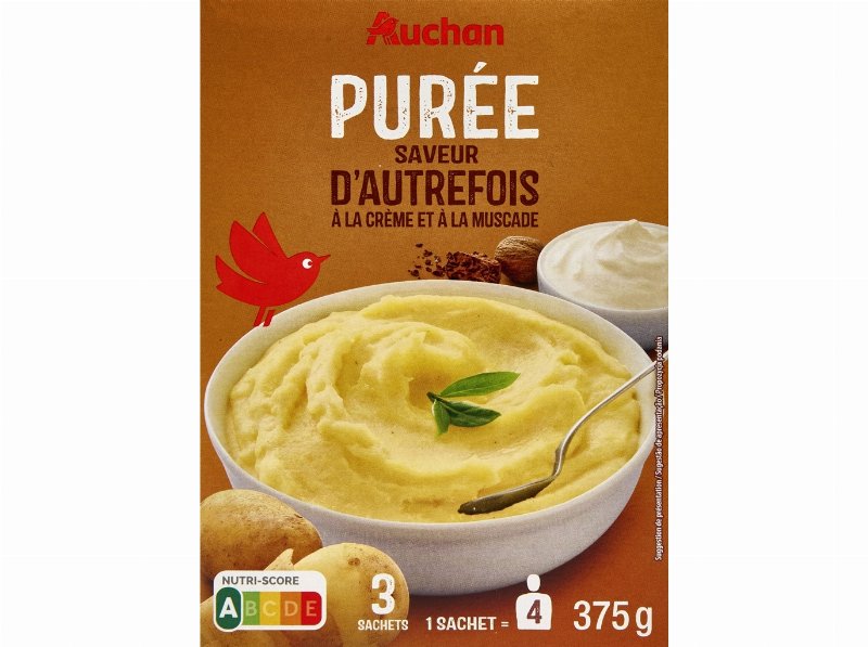 Puré De Batata Auchan Natas Noz-Moscada 375 g (3X125 g)