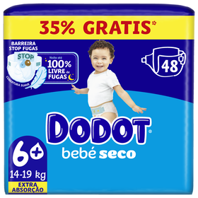 Fraldas Bebé Seco Extra 14-19 kg T6+ Dodot 48 Un
