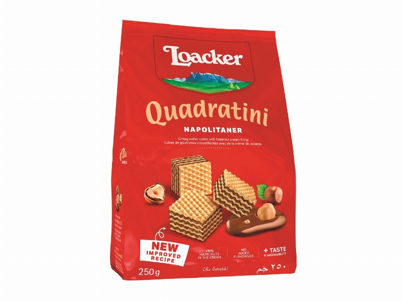 Bolacha Loacker Waffer Quadritini Napolitana 250 g