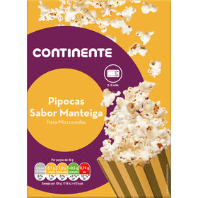 Pipocas Manteiga Micro-Ondas Continente 3 X 90 gr