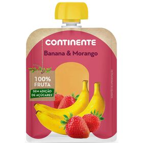 Saqueta De Fruta Banana E Morango +8M Continente 90 gr