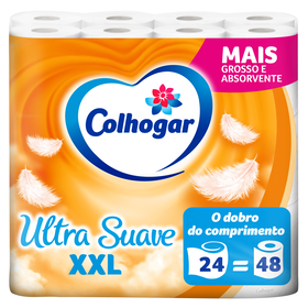 Papel Higiénico Ultra Suave Xxl Compacto Colhogar 24 Rolos = 48 Rolos