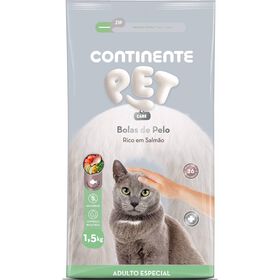 Ração Para Gato Adulto Bolas De Pelo Salmão Continente Pet Care 1,5 kg