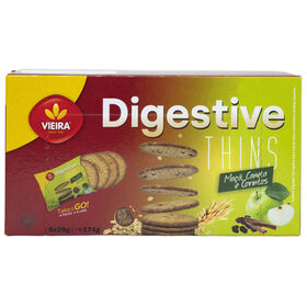 Bolachas Digestivas Thins De Maçã Vieira 174 gr (6 Un)