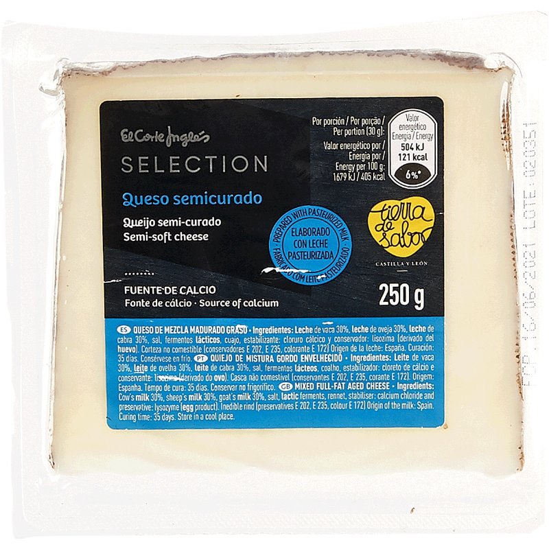 Queijo De Espanha Semi Curado Com Leite Pasteurizado 250 g