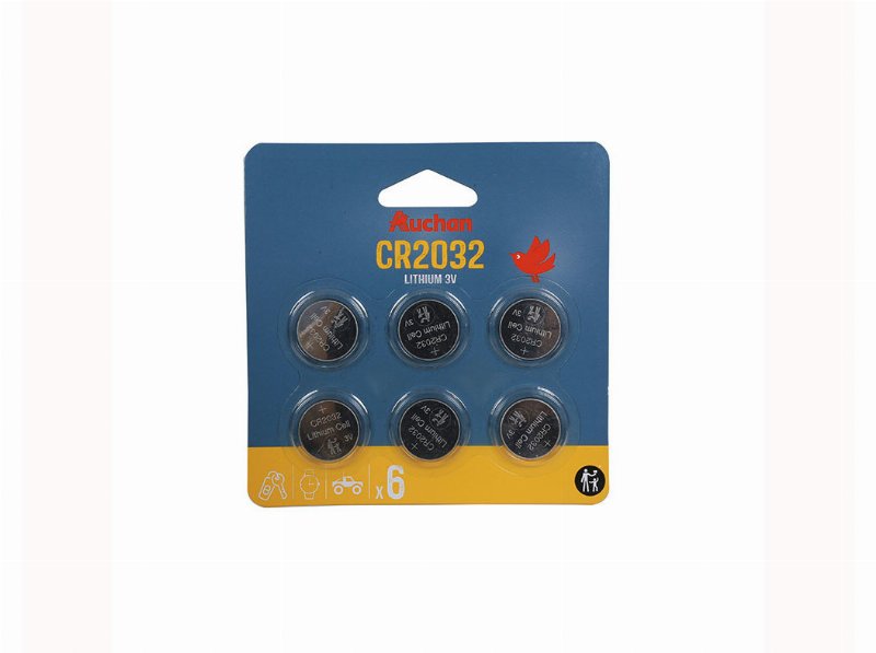 Pilhas Cr2032 Premium Auchan Litio 6 Unidades