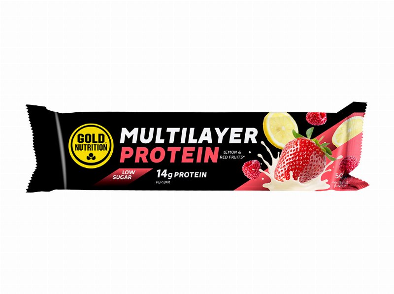 Barra Multilayer Goldnutrition Proteina Red Fruits & Lemon 50 g
