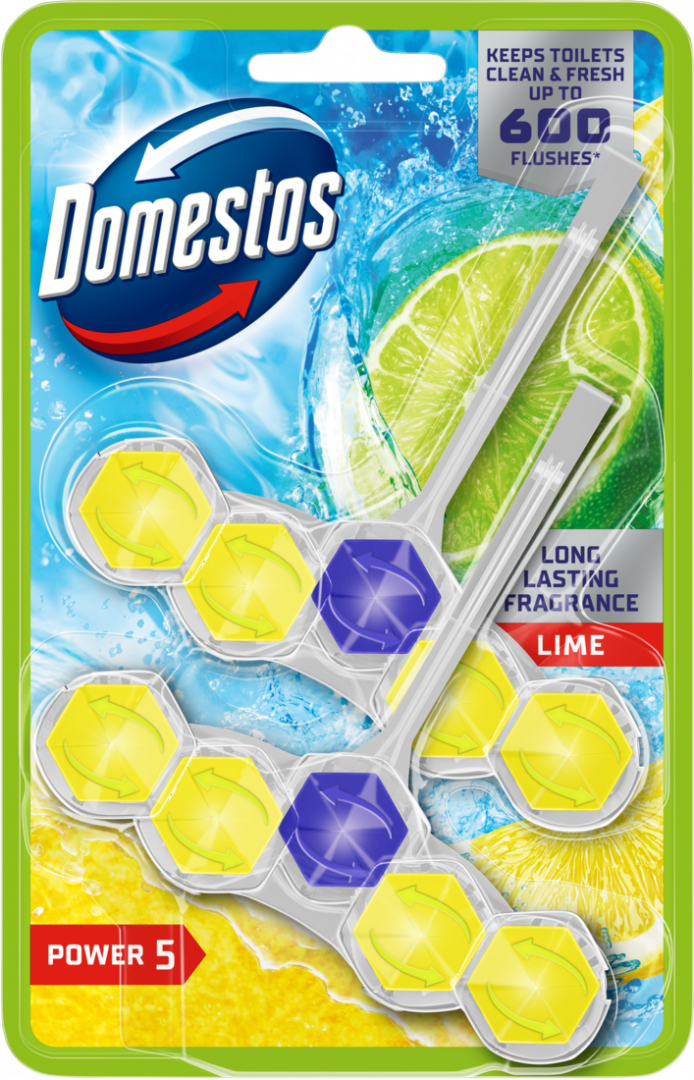 Bloco Sanitário Power 5 Limão Domestos 5Un