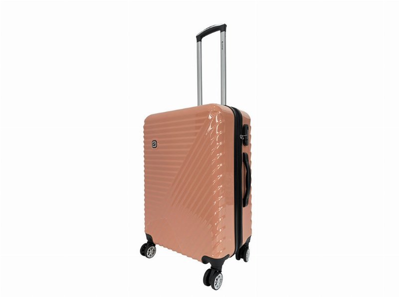 Mala De Viagem Média Rígida Airport Coral 8 Rodas 64X44X27Cm