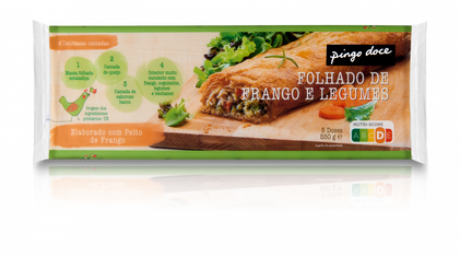 Folhado De Frango E Legumes Congelado Pingo Doce 0.55Kg