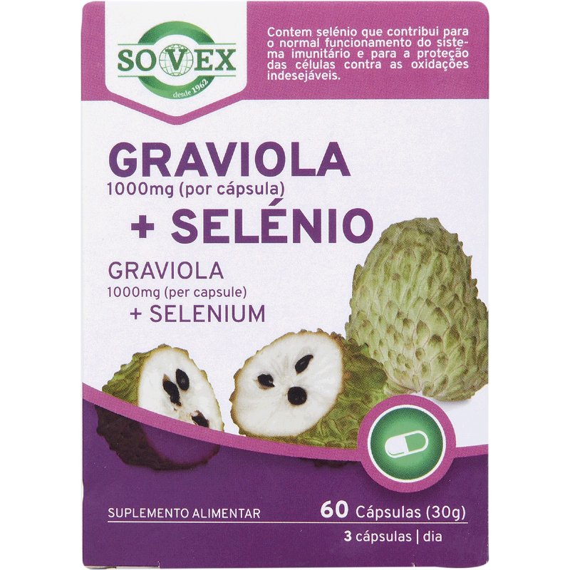 Suplemento Alimentar Graviola + Selénio 1000Mg 60 cápsulas