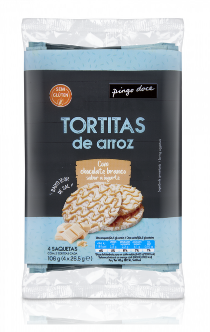 Tortitas De Arroz Com Chocolate Branco Pingo Doce 0.106Kg
