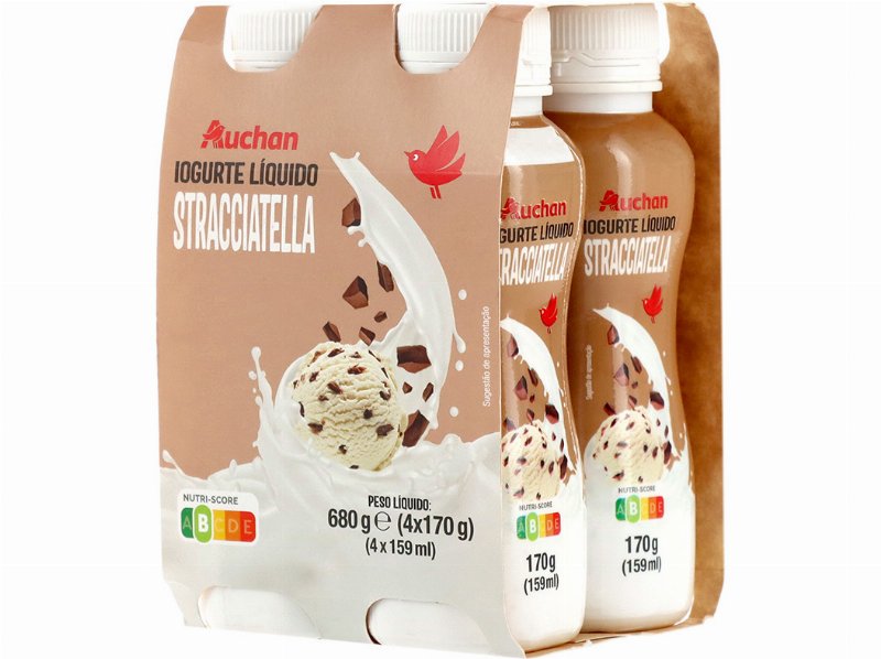 Iogurte Liquido Auchan Stracciatella 4X170 g