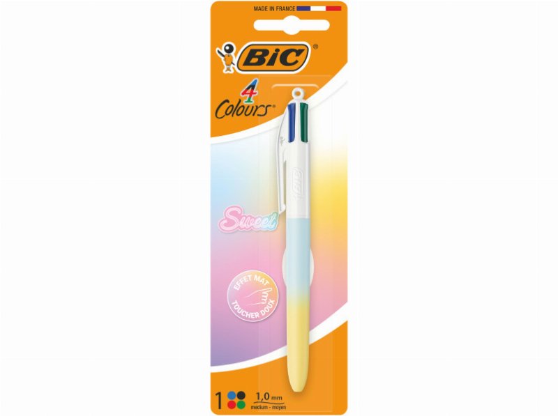 Esferográfica Retrátil Bic Pastel Gradient 4 Cores