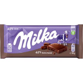 Tablete De Chocolate Com Creme Extra De Cacau Milka 90 gr