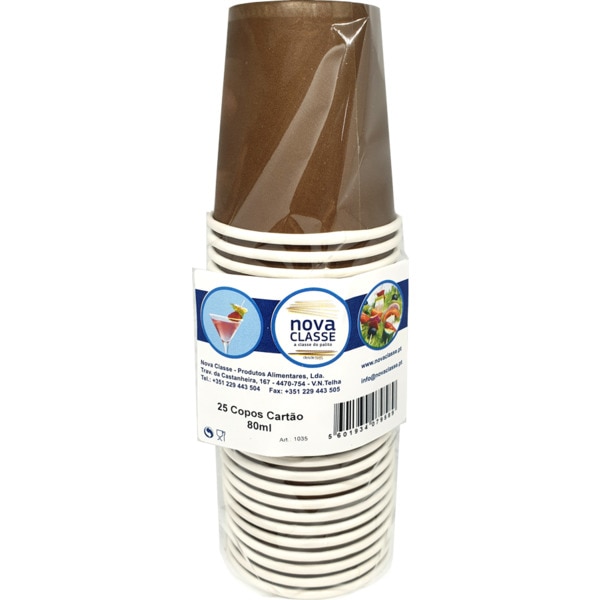 Copos De Cartão 80 ml 25 unidades