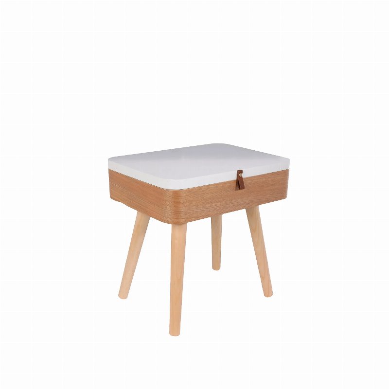 Mesa De Cabeceira Tampo Branco Elin