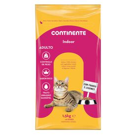 Ração Para Gato Adulto Indoor Frango E Legumes Continente 1,5 kg