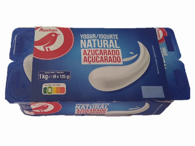 Iogurte Auchan Natural Açucarado 8X125 g