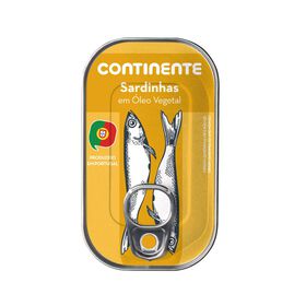 Sardinha Em Óleo Vegetal Continente 120 gr (Peso Escorrido 85 gr)