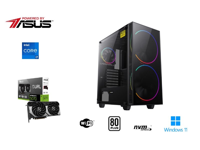 Desktop Gaming Powered By Asus (I7-14700F Ram:32Gb 1Tb Nvidia Rtx 5070)