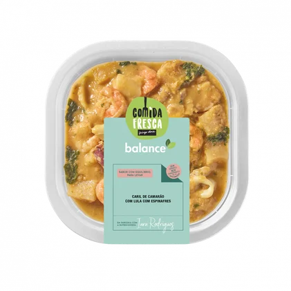 Caril De Camarão E Lulas Com Espinafres Balance Comida Fresca 0.3Kg