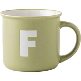 Caneca 360 ml Letra F Verde Claro Kasa