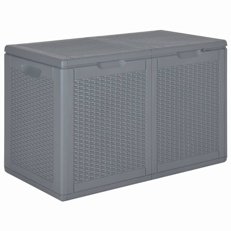 Hkh Caixa De Arrumação Para Jardim 180 l Vime Pp - Cinzento