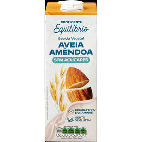 Bebida Vegetal De Aveia E Amêndoa Sem Açúcar Continente Equilíbrio 1 Lt